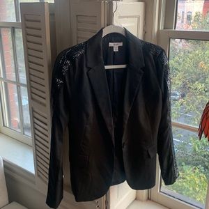 Black blazer with sequin detail